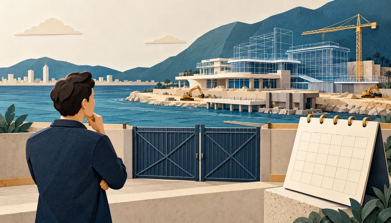 Conceptual illustration of an opening plan and ongoing construction